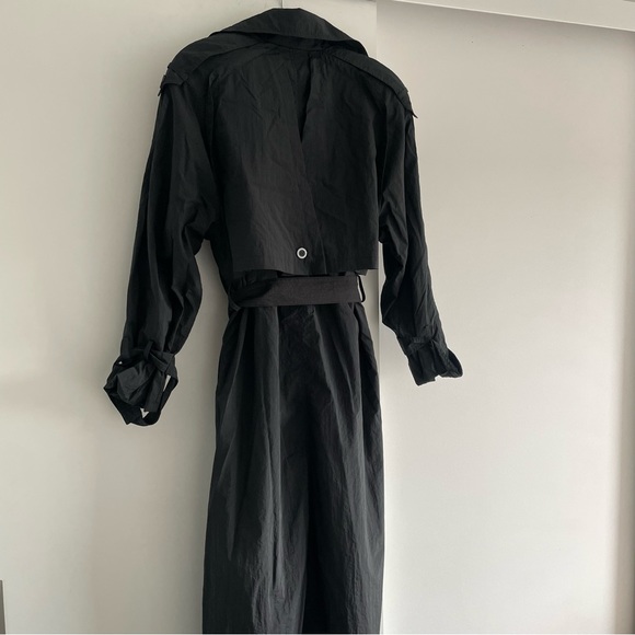 Vintage Black Trench Coat - Picture 3 of 9